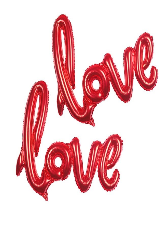 AnnoDeel 2pcs 41inch Love Foil Balloons,Red Love Mylar Letter Balloons Big Banner Romantic Wedding Anniversary Decor Bridal Shower Birthday Party decorations - Image 1